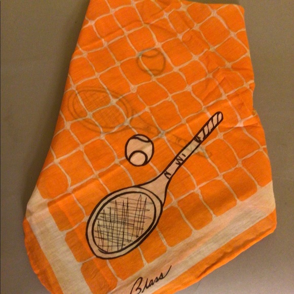 Vintage Bill Blass Silky Tennis Scarf Bandana - Picture 3 of 7